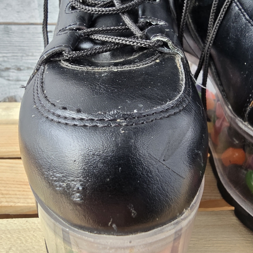 YRU Qloud 2091 High Platform Boots Black Clear Size 7 - Picture 5 of 12